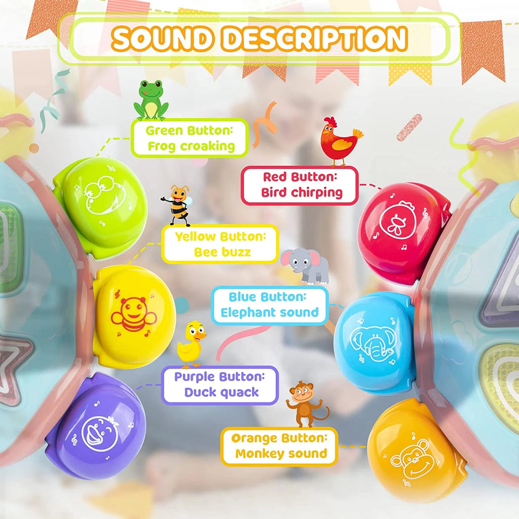 Baby Toys 6 to 12 Months Einstein Musical Toy, Infant Crawling Walking Toy for 6 9 12 18 Month, Bilingual Toys Spanish English Learning Educational Montessori Toys for 1 Year Old Girl Boy