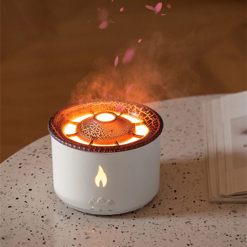 Flame Humidifier Mute Aromatherapy Machine Bedroom Lighting Large Fog Volume Air Purification Diffuser Aromatherapy Machine