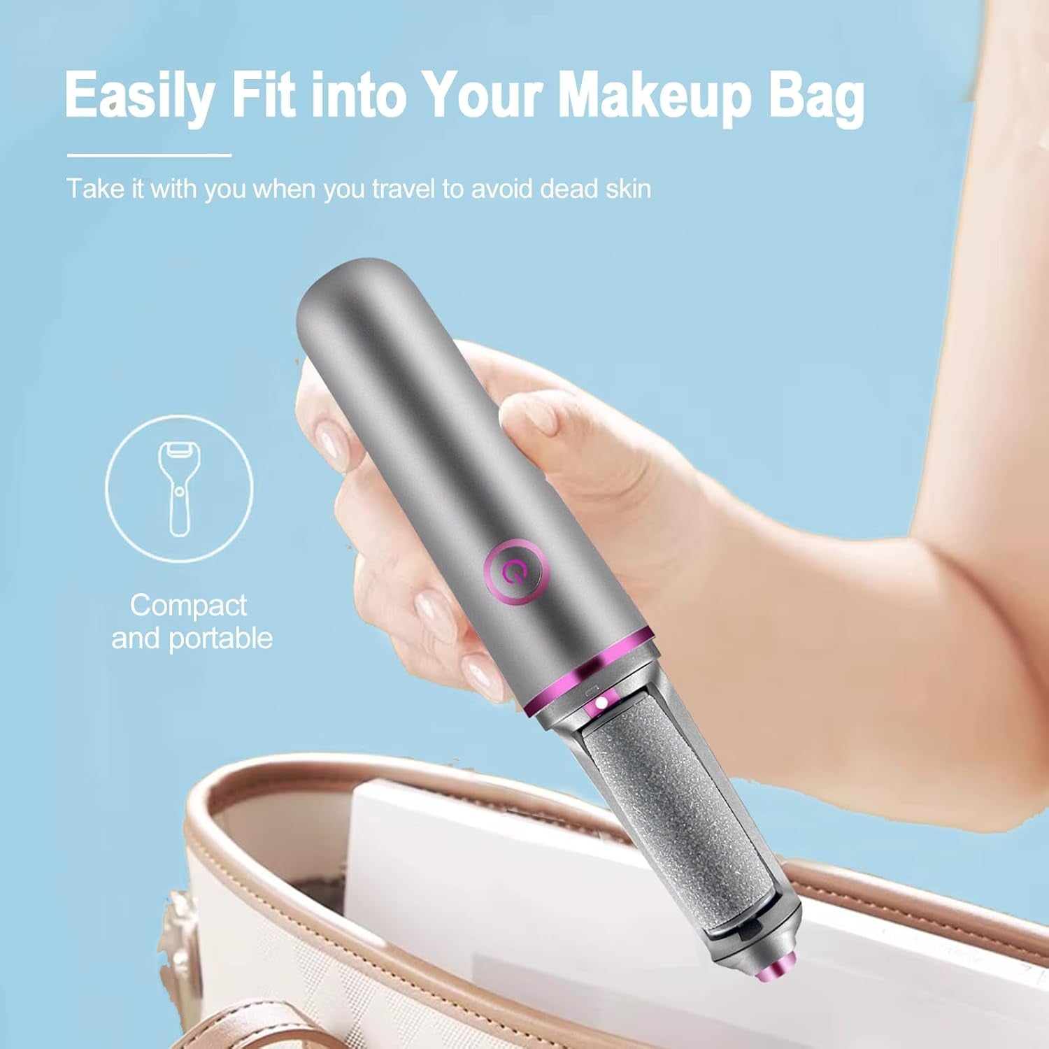 [2025 New Model]Electric Callus Remover for Feet, Portable Electric Foot File, Smooth Pedicure Wand Rechargeable Electric Foot Callus Remover Pedicure Tool, Feet Care for Removes Dry Hard & Dead Skin