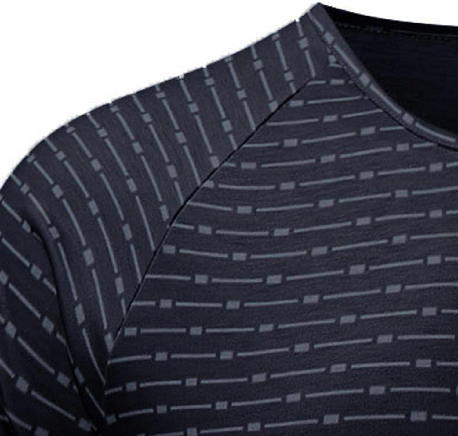 Men'S Winter Regular-Fit Long-Sleeve T-Shirt Lightweight round Neck Printed Blouse Pullovers