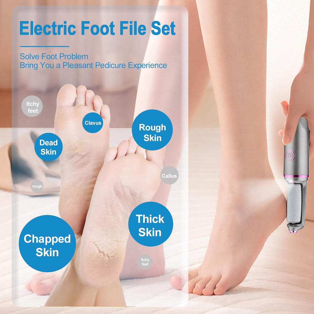 [2025 New Model]Electric Callus Remover for Feet, Portable Electric Foot File, Smooth Pedicure Wand Rechargeable Electric Foot Callus Remover Pedicure Tool, Feet Care for Removes Dry Hard & Dead Skin