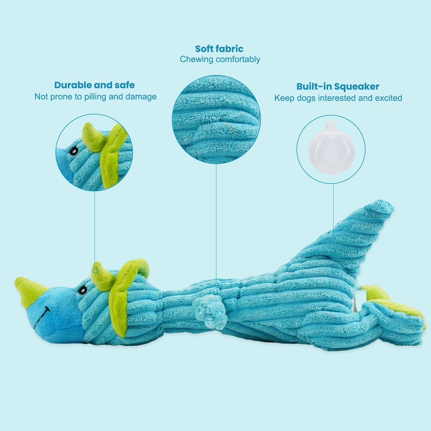 Squeaky Dog Toys for Large Dogs: Plush Dog Toys with Soft Fabric - Pet Toys for Small, Medium, and Large Dogs - Puppy Toys to Keep Them Busy
