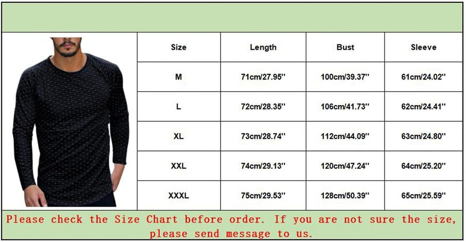 Men'S Winter Regular-Fit Long-Sleeve T-Shirt Lightweight round Neck Printed Blouse Pullovers