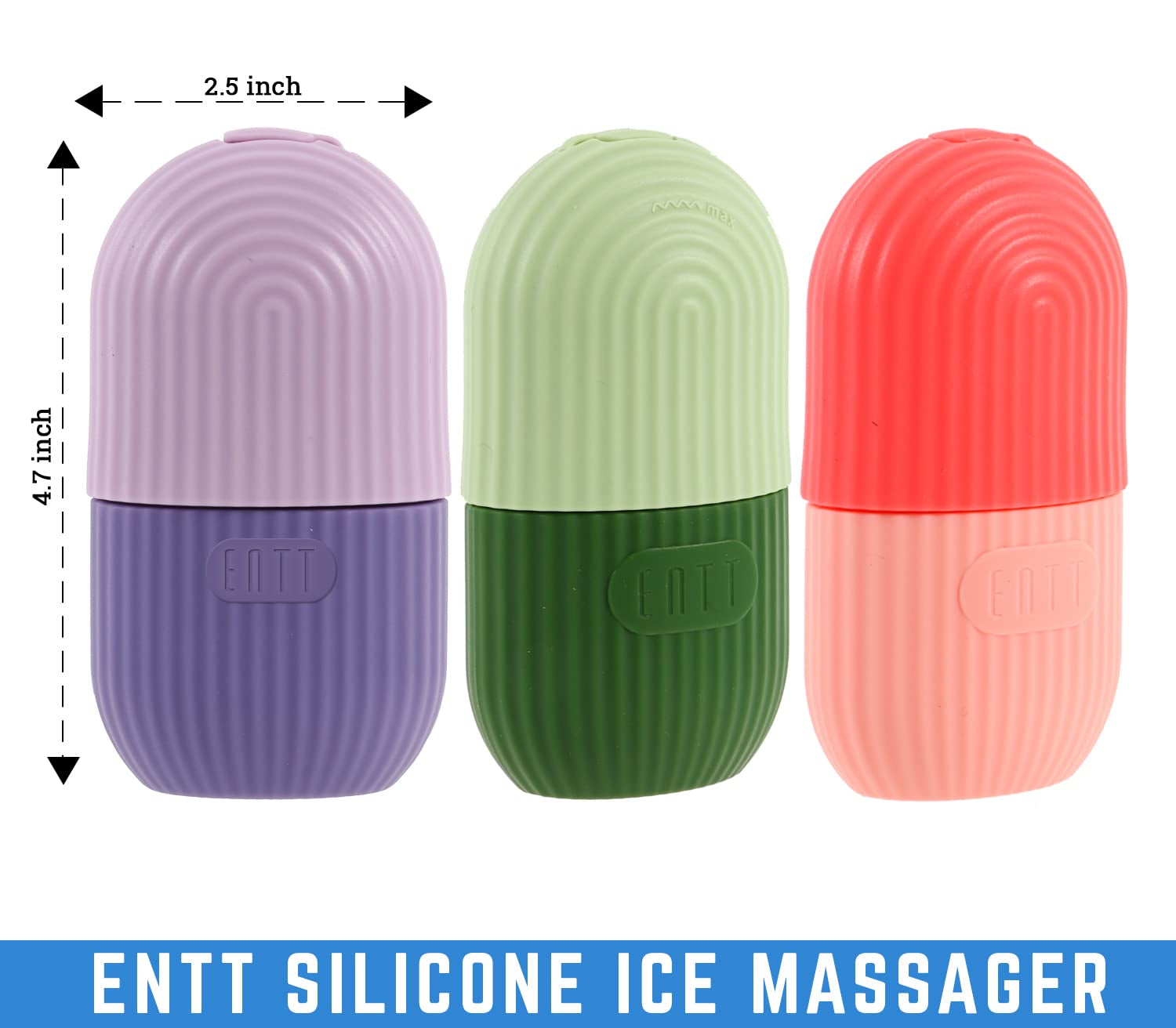 Reusable Silicone Ice Roller for Face, under Eye, Sun Burn Relief, Redness - Ice Mold - Cold Facial Therapy De-Puff - Food Grade Silicon Ice Cube Maker - Purple