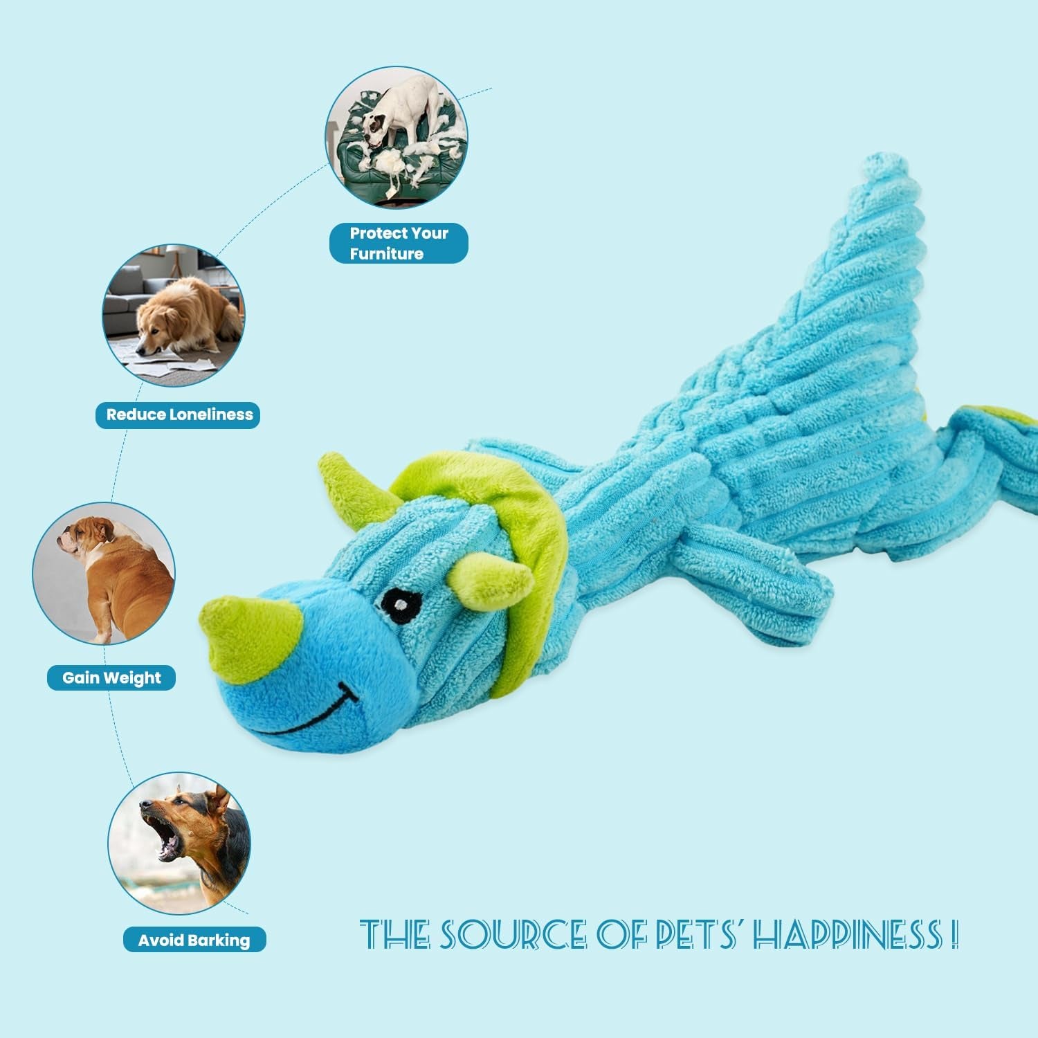 Squeaky Dog Toys for Large Dogs: Plush Dog Toys with Soft Fabric - Pet Toys for Small, Medium, and Large Dogs - Puppy Toys to Keep Them Busy