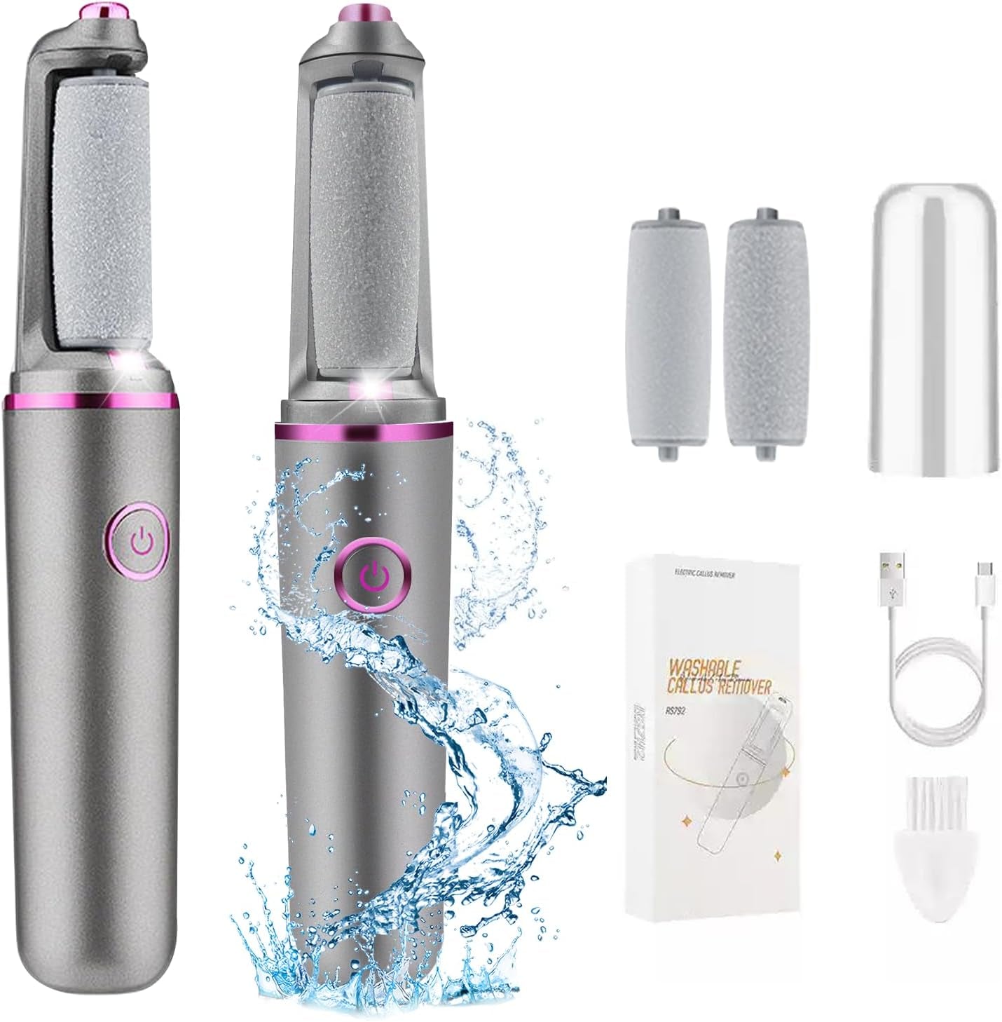 [2025 New Model]Electric Callus Remover for Feet, Portable Electric Foot File, Smooth Pedicure Wand Rechargeable Electric Foot Callus Remover Pedicure Tool, Feet Care for Removes Dry Hard & Dead Skin