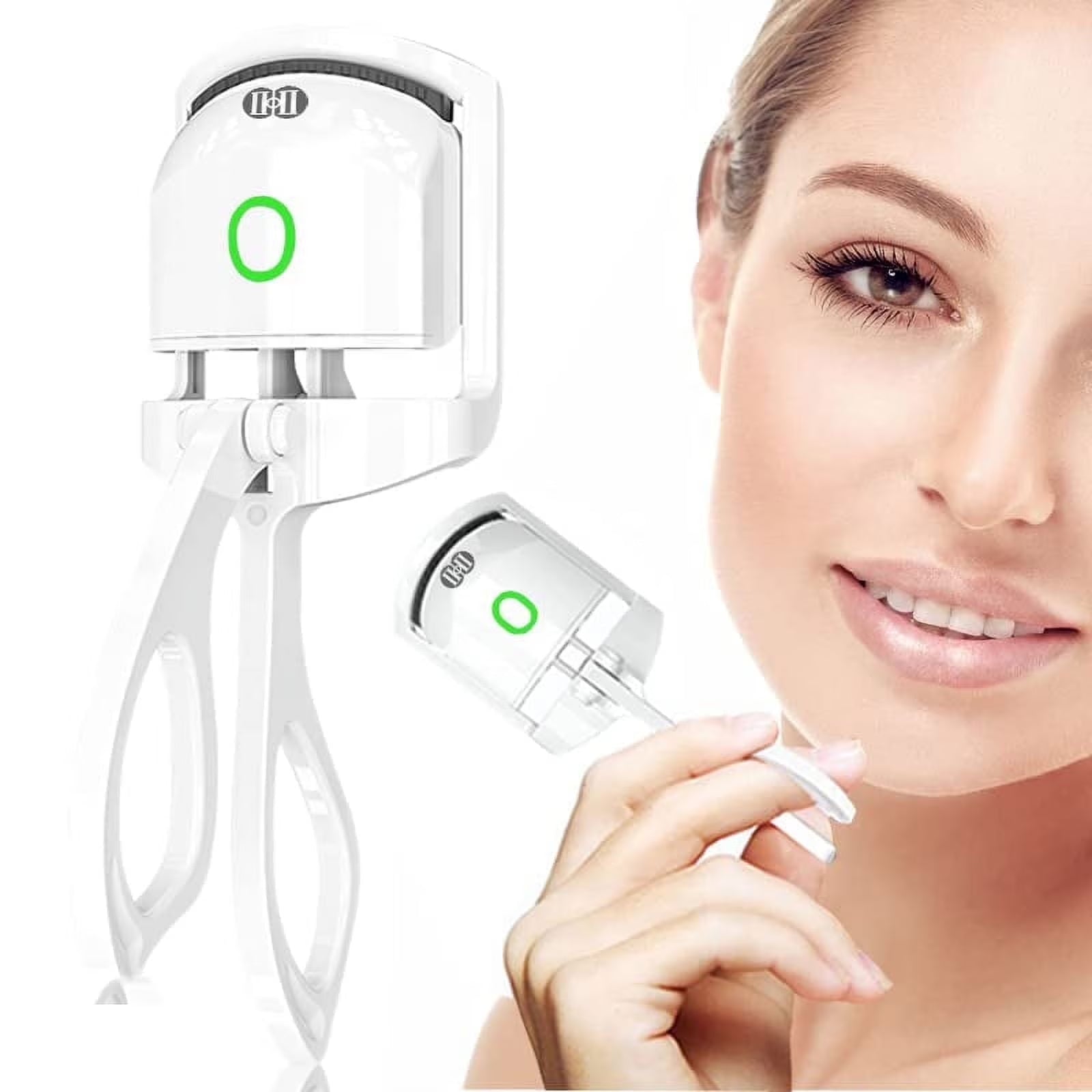 Heated Eyelash Curlers, Rechargeable Electric Eyelash Curler, Long-Lasting Heated Lash Curler for Natural Lashes - White
