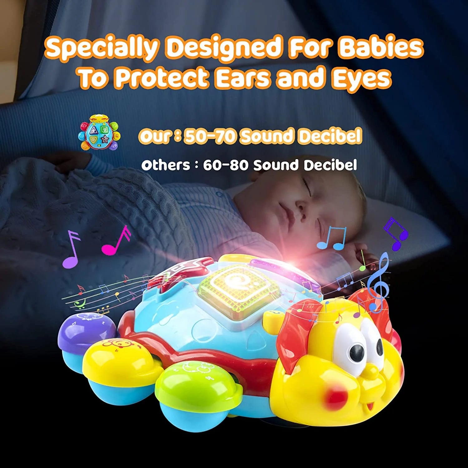 Baby Toys 6 to 12 Months Einstein Musical Toy, Infant Crawling Walking Toy for 6 9 12 18 Month, Bilingual Toys Spanish English Learning Educational Montessori Toys for 1 Year Old Girl Boy