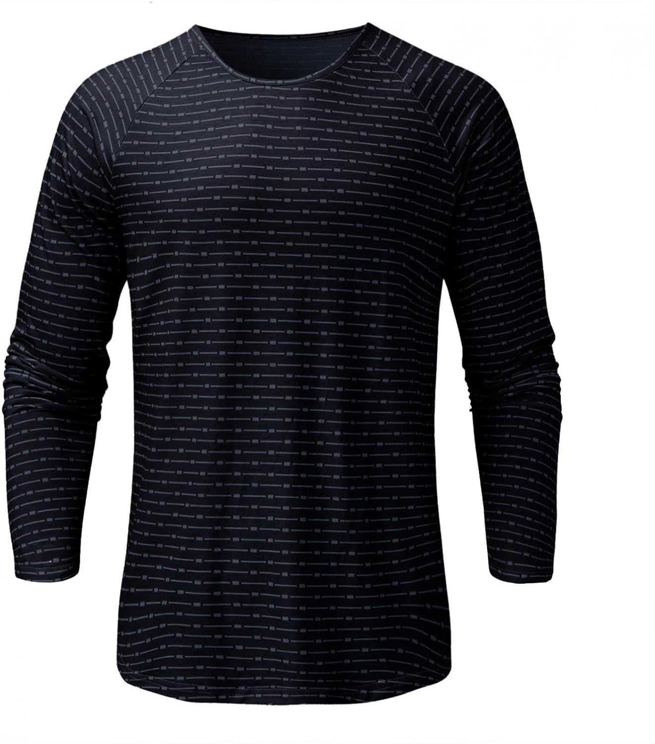 Men'S Winter Regular-Fit Long-Sleeve T-Shirt Lightweight round Neck Printed Blouse Pullovers
