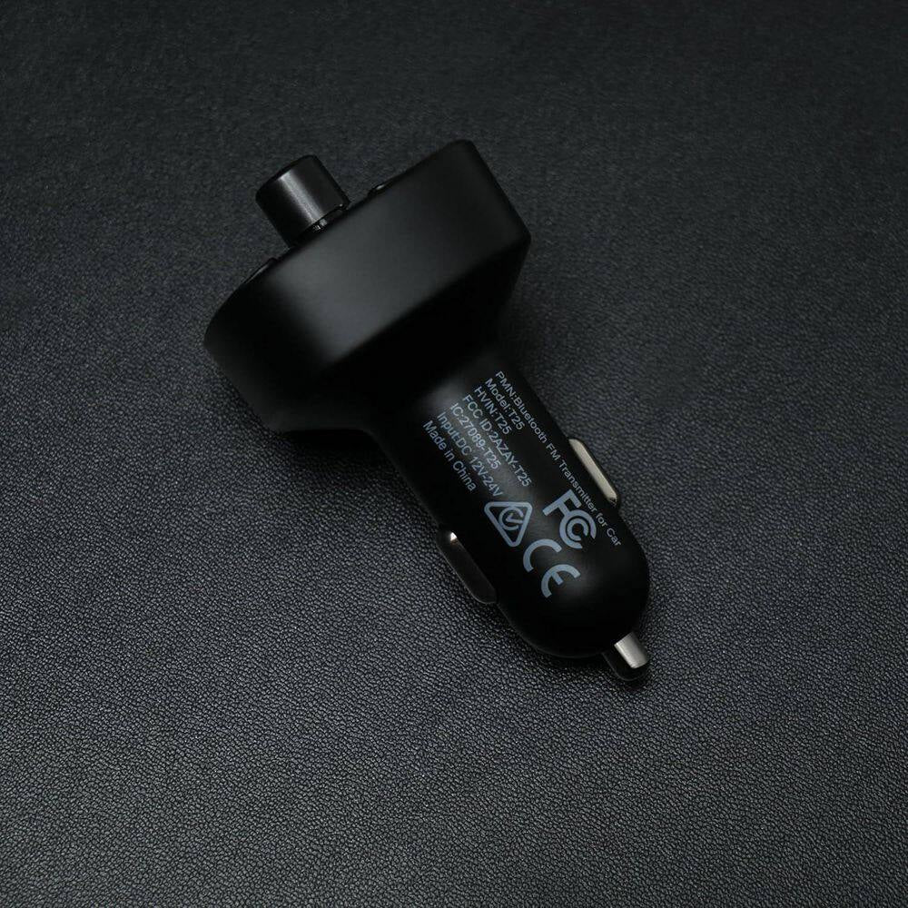 FM Transmitter Car Bluetooth Adapter Wireless Music Adapter W/ 2 USB Port Audio Receiver LED Display and U Disk TF Card