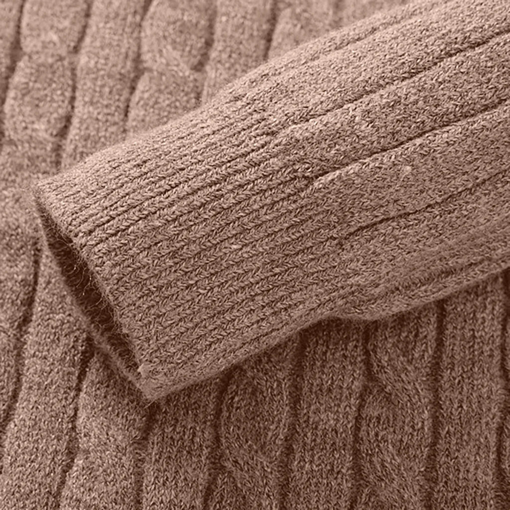 Sweaters for Men Cable Knit Crew Neck Top Long Sleeve Dressy Casual Fall and Winter Quarter Zip Pullover Sweater