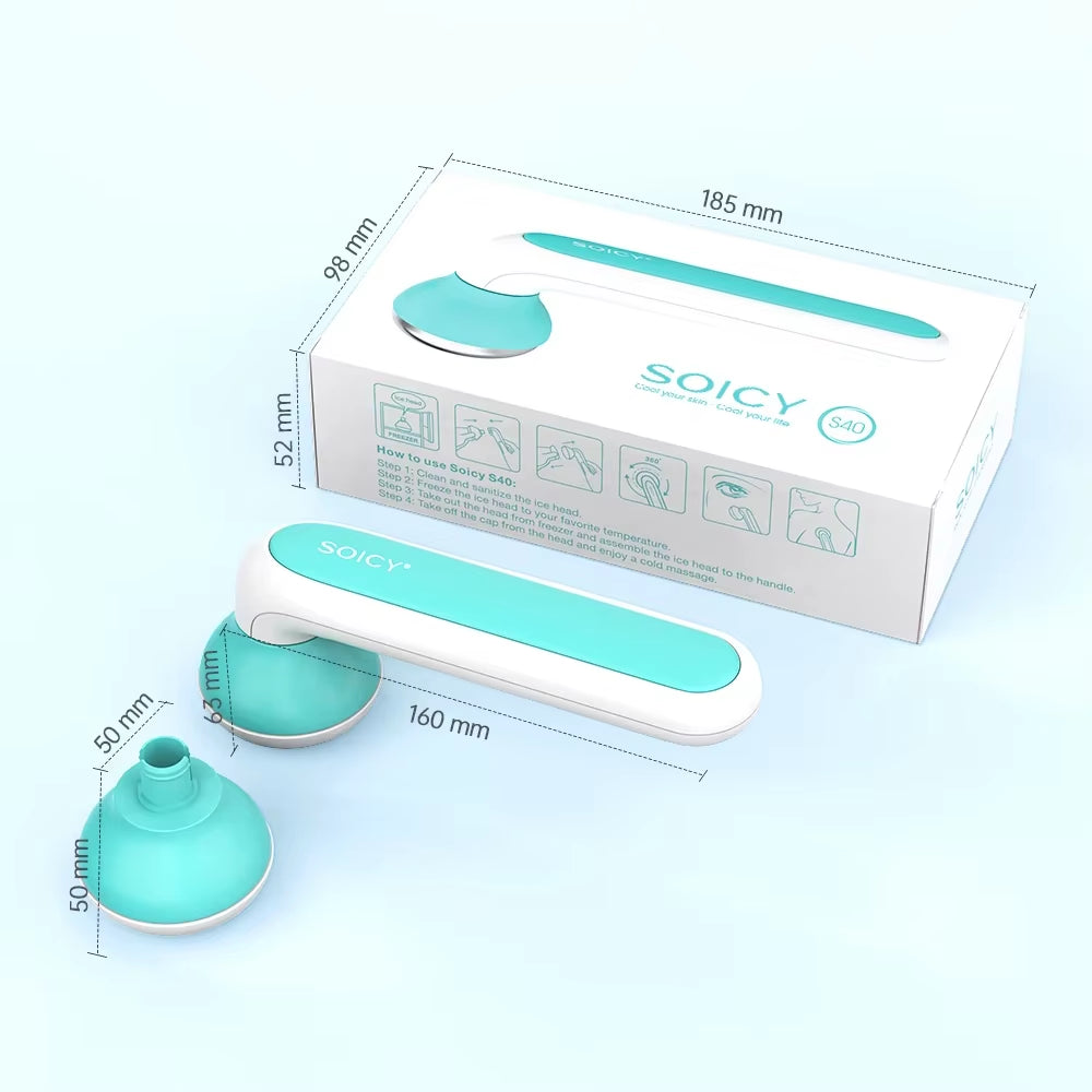 Face Ice Roller Eyes Facial Cooler Neck Face Massagers Ice Massage Roller Cooling Derma Stamp Cold Therapy Skincare with 2 Heads