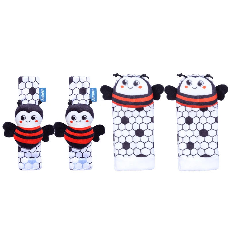Foot Finders & Wrist Rattles for Infants Toys Black and White Sensory Toys Baby Essentials for Newborn Wrist Rattle Baby Gifts