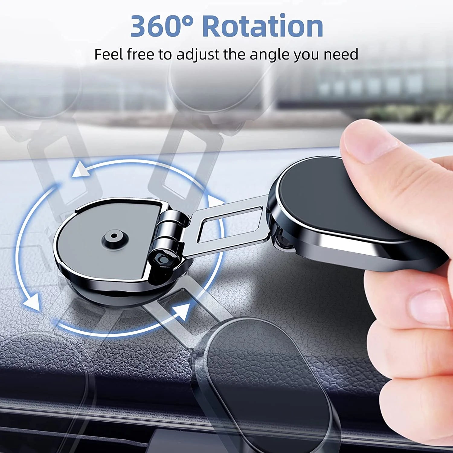 Magnetic Phone Holder for Car【Upgrade Foldable】Magnetic Phone Mount Multi-Functional 360°Rotation Phone Magnet for Car Dashboard Phone Holder Magnetic Car Mount for Iphone, Samsung, LG All Smartphones